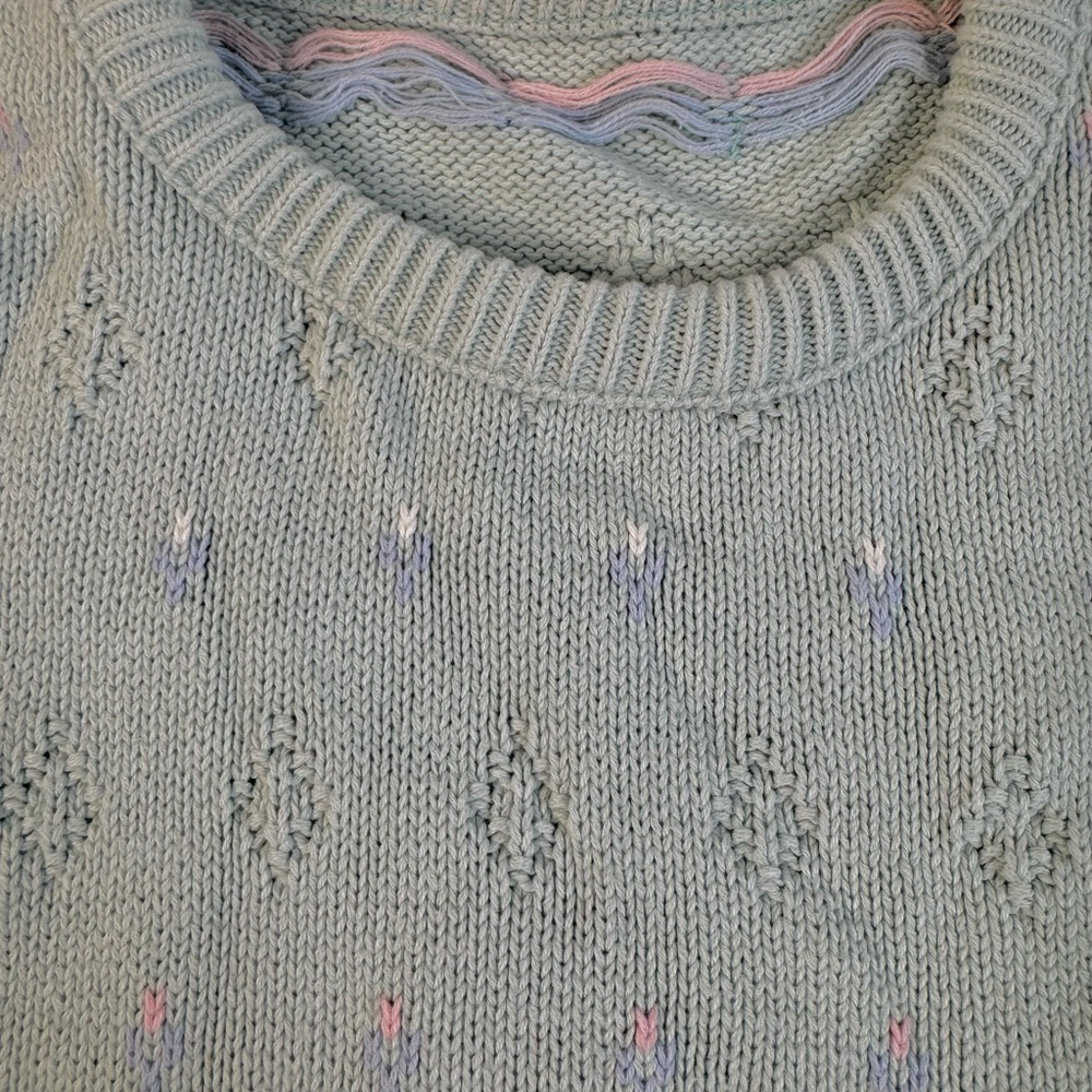 Vintage Mint Green Floral SweaterSweater